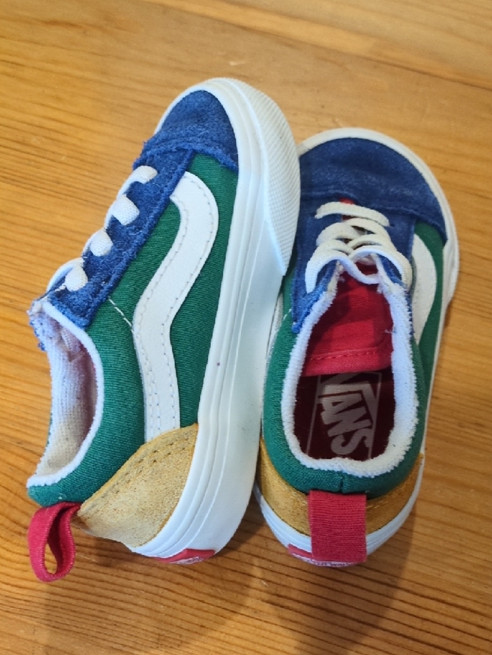 Vans Kids Green, Navy Blue, White & Red - Picture 3 of 8